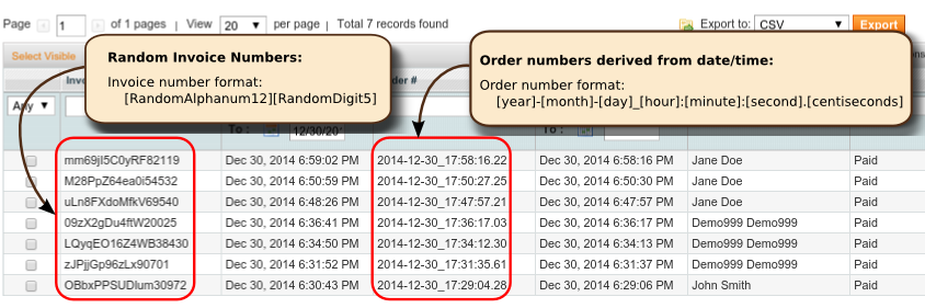 OpenTools Magento Ordernumber NumbersExotic CurrentTime Random annotated