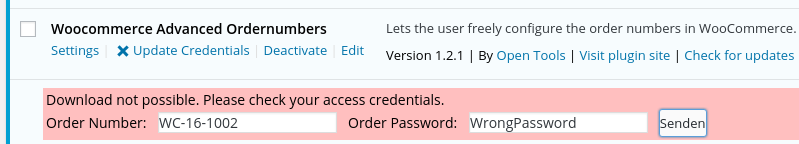 Opentools UpdateServer PluginCredentials Wrong